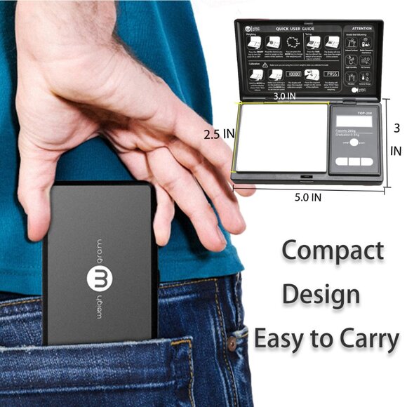 Pocket Digital Scale 200g x 0.01g, Portable Mini Gram Scale - Picture 6 of 9